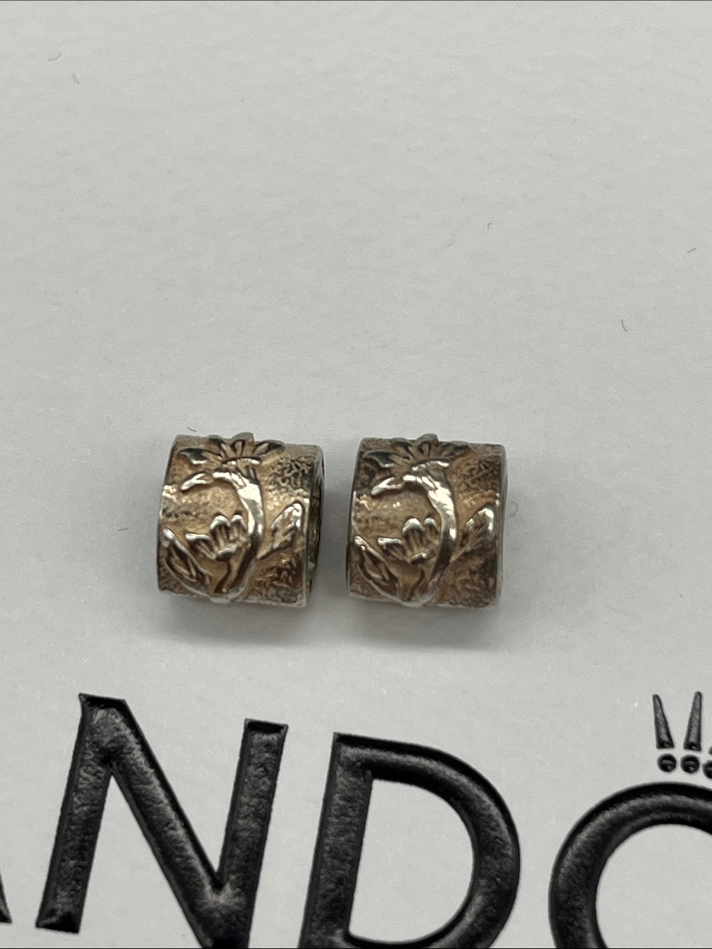Set of two floral Pandora charms